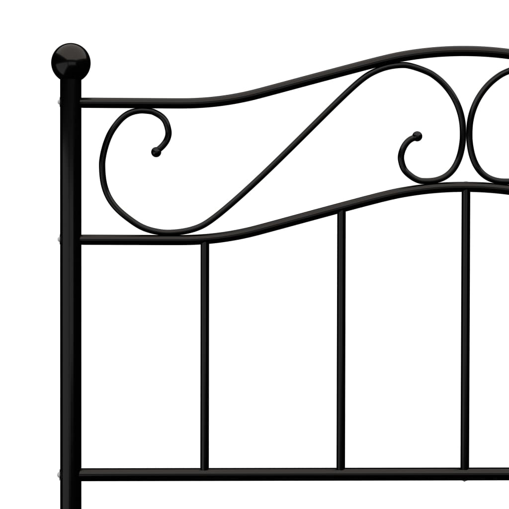 284523 vidaXL Bed Frame without Mattress Black Metal 90x200 cm