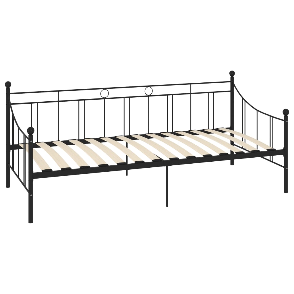 284669 vidaXL DayBed Frame without Mattress Black Metal 90x200 cm