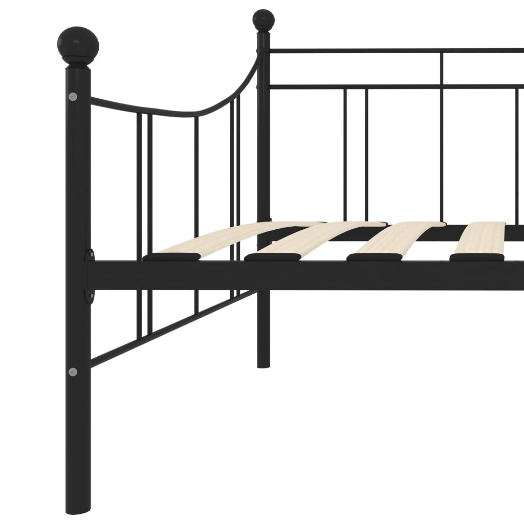 284669 vidaXL DayBed Frame without Mattress Black Metal 90x200 cm