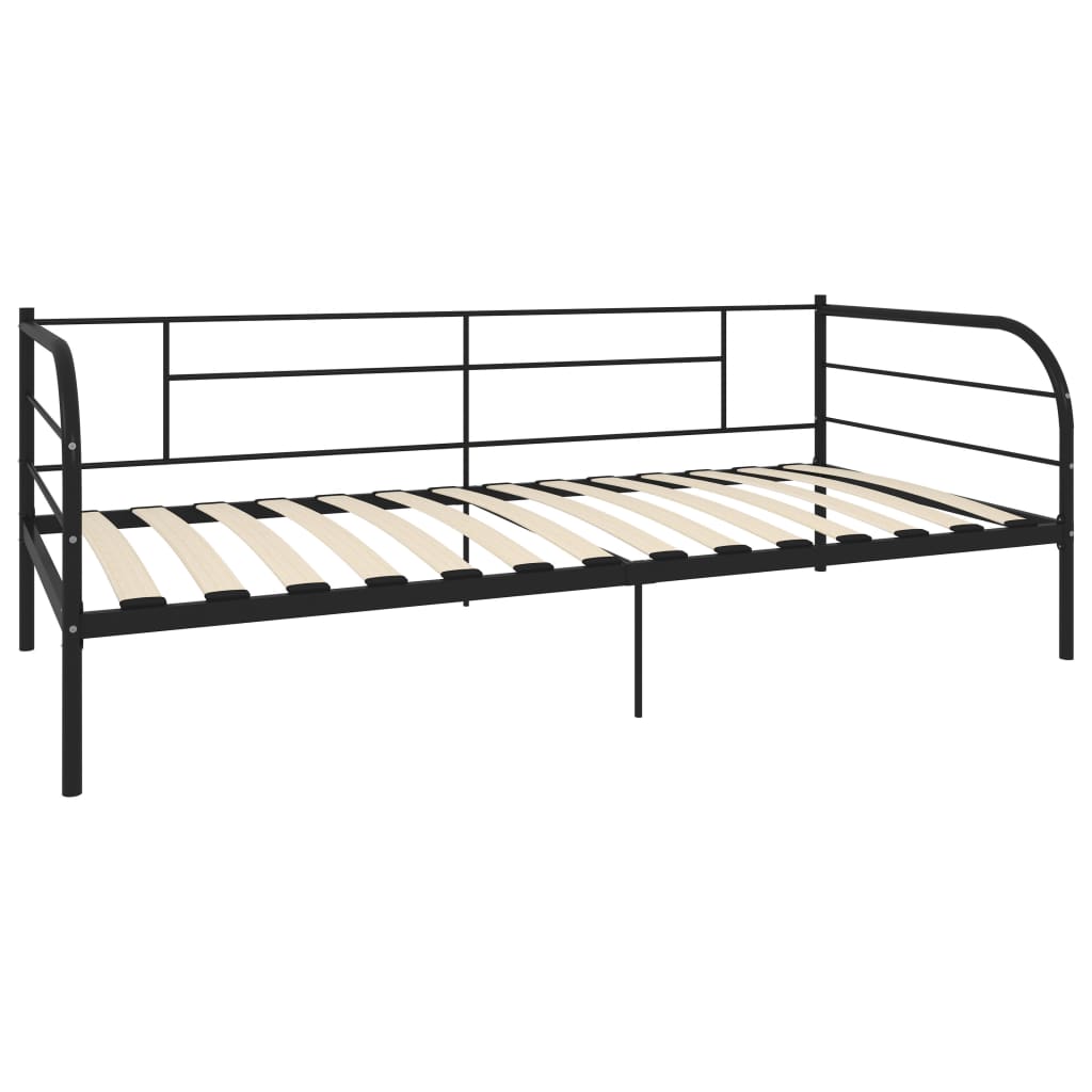 284673 vidaXL DayBed Frame without Mattress Black Metal 90x200 cm