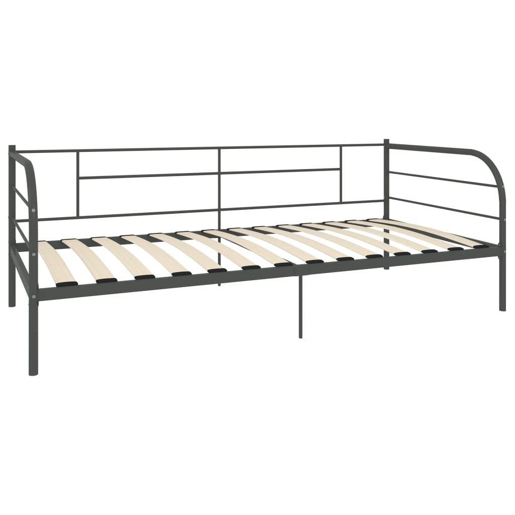 284674 vidaXL DayBed Frame without Mattress Grey Metal 90x200 cm