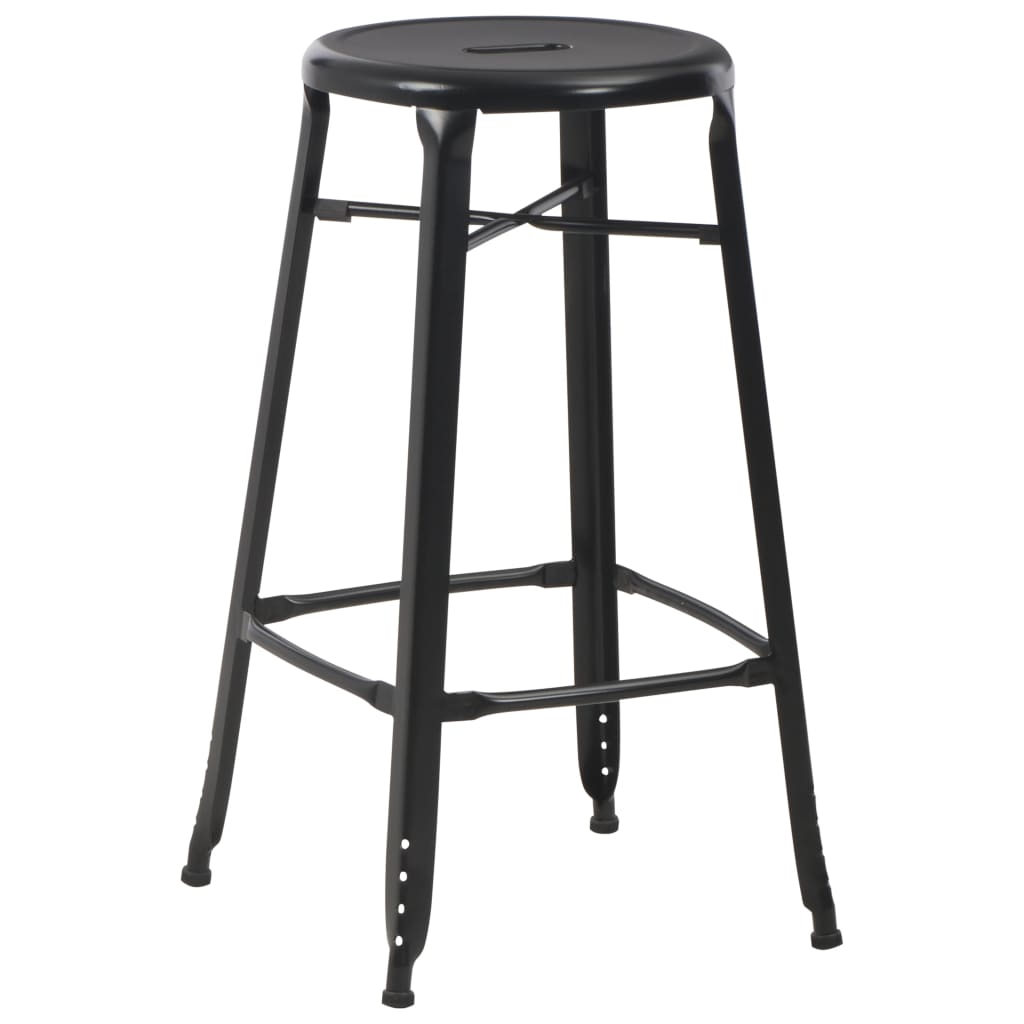 Bar Stools 6 pcs Black Steel
