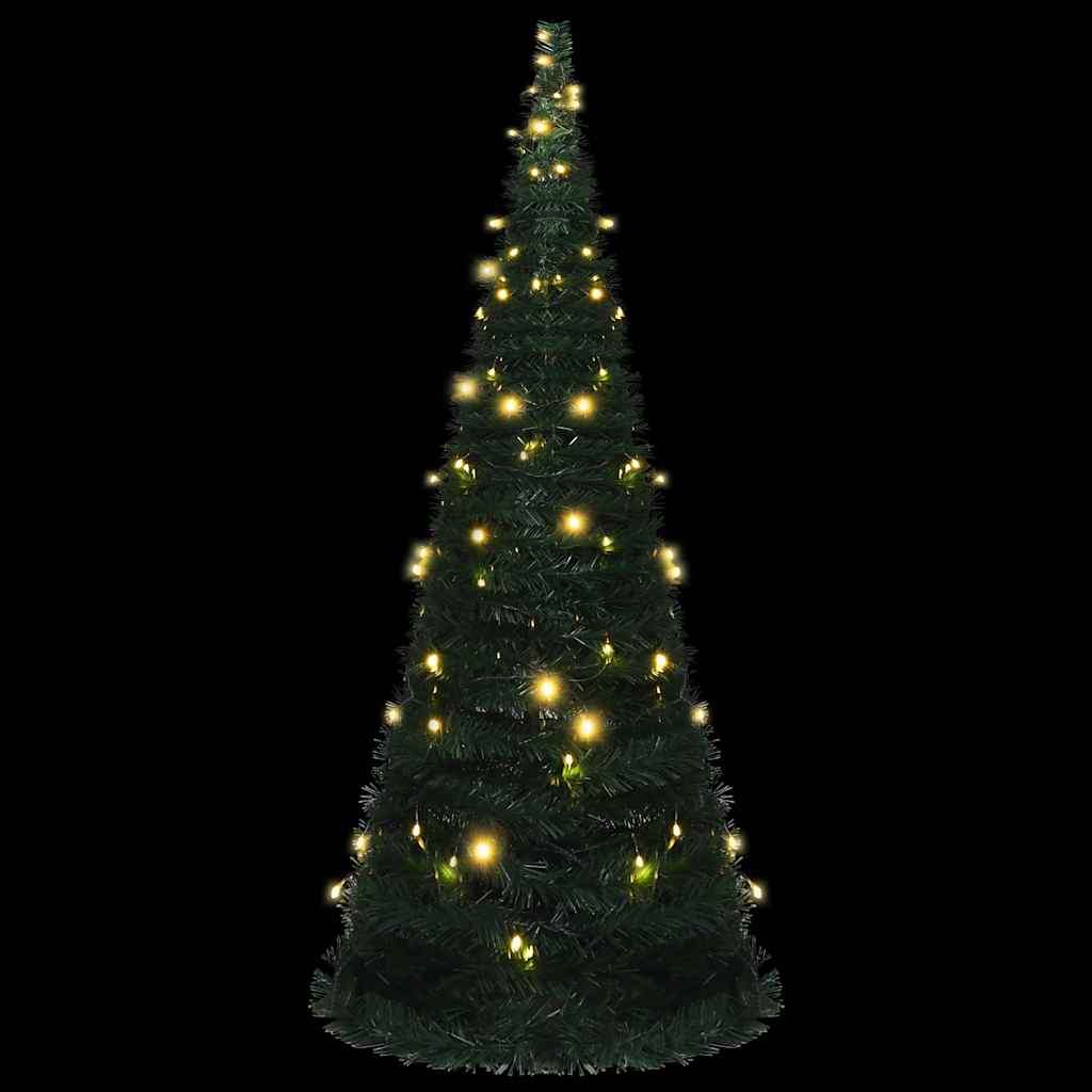 Pop-up String Artificial Pre-lit Christmas Tree Green 210 cm