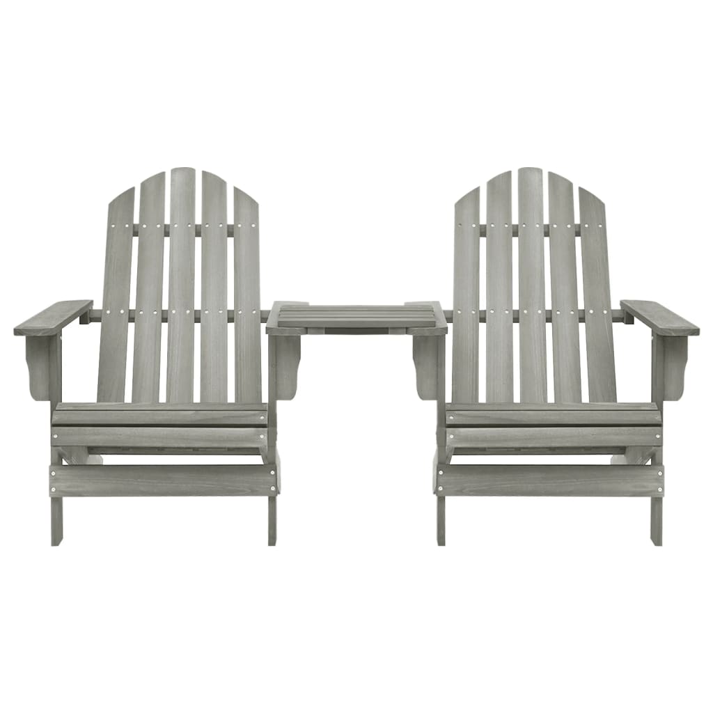 Garden Adirondack Chair Solid Fir Wood Grey