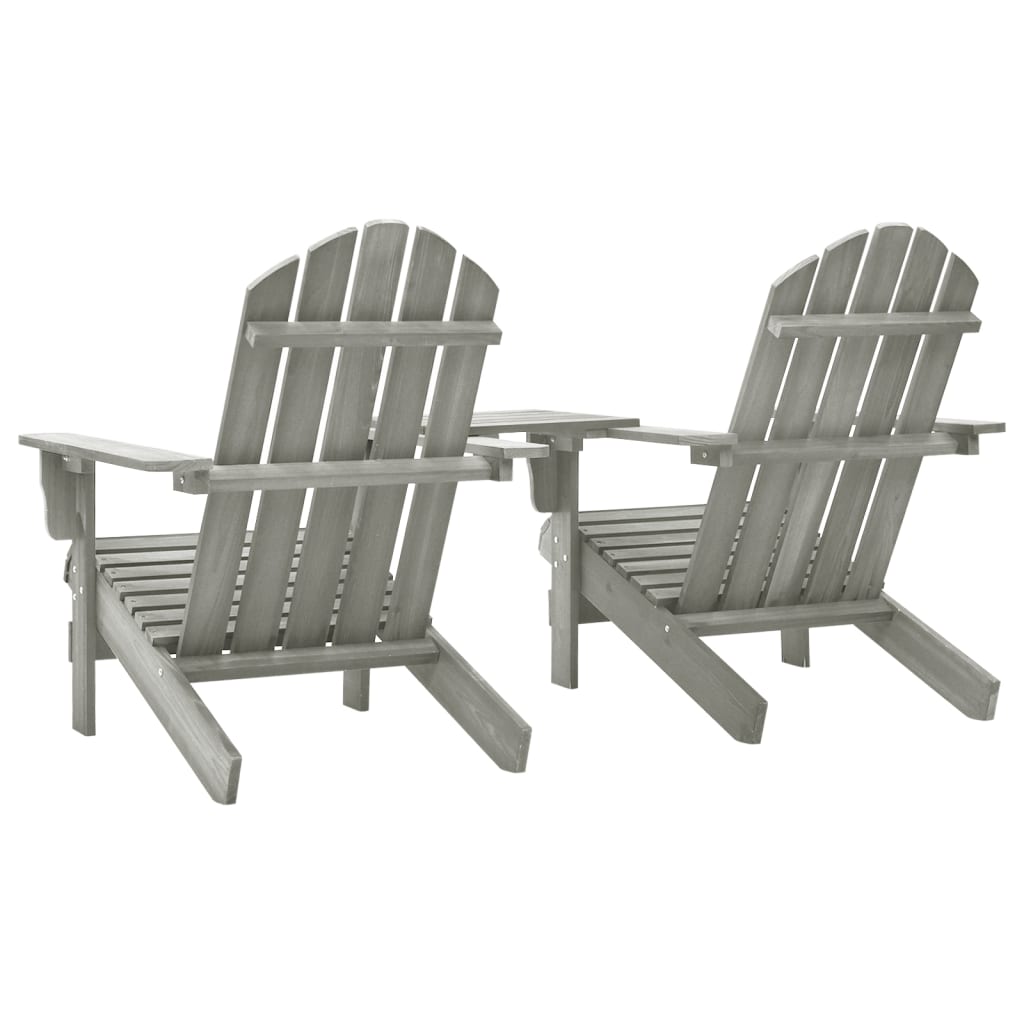 Garden Adirondack Chair Solid Fir Wood Grey
