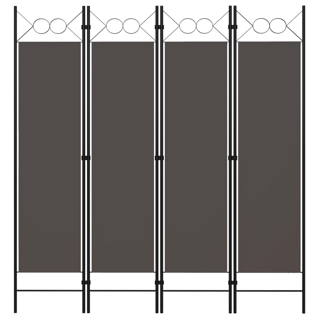4-Panel Room Divider Anthracite 160x180 cm