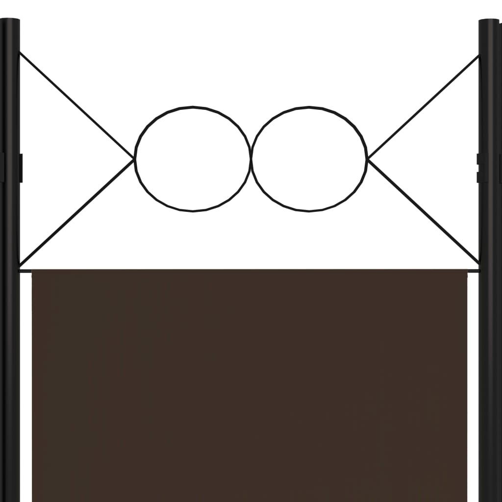 6-Panel Room Divider Brown 240x180 cm