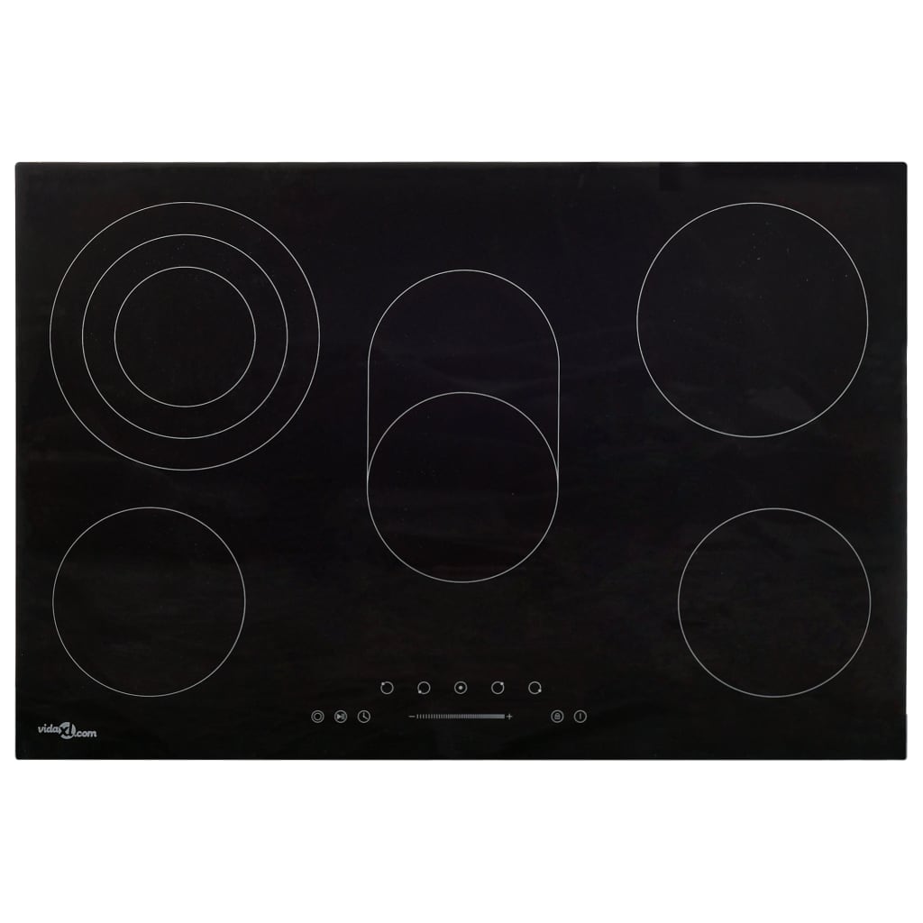 Ceramic Hob with 5 Burners Touch Control 90 cm 8500 W