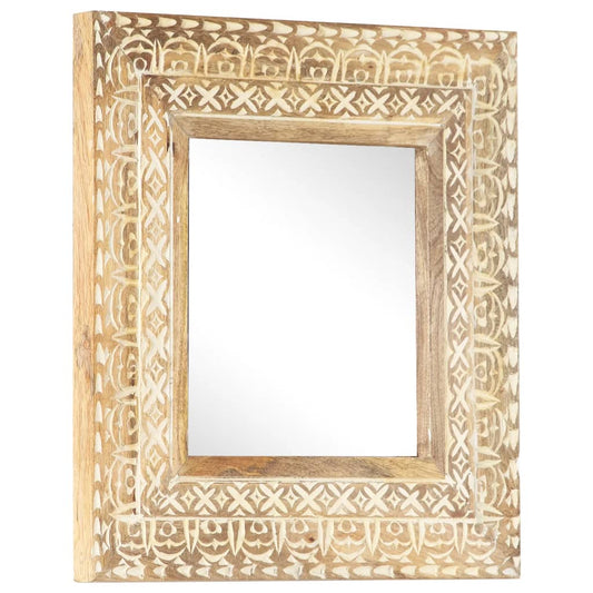 Hand-Carved Mirror Solid Mango Wood