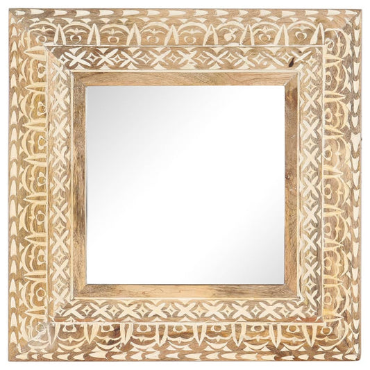 Hand-Carved Mirror Solid Mango Wood
