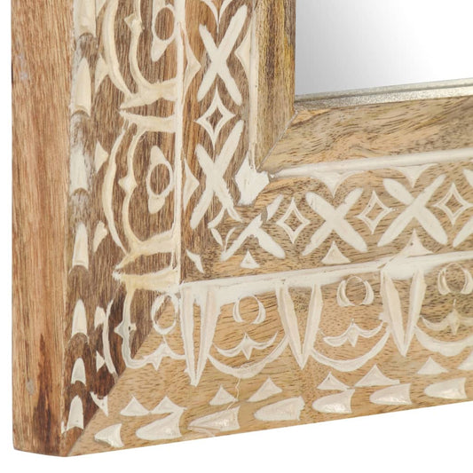 Hand-Carved Mirror Solid Mango Wood