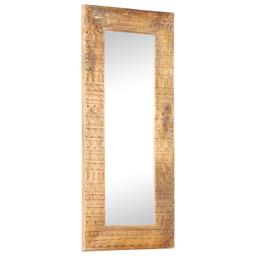 Hand-Carved Mirror Solid Mango Wood