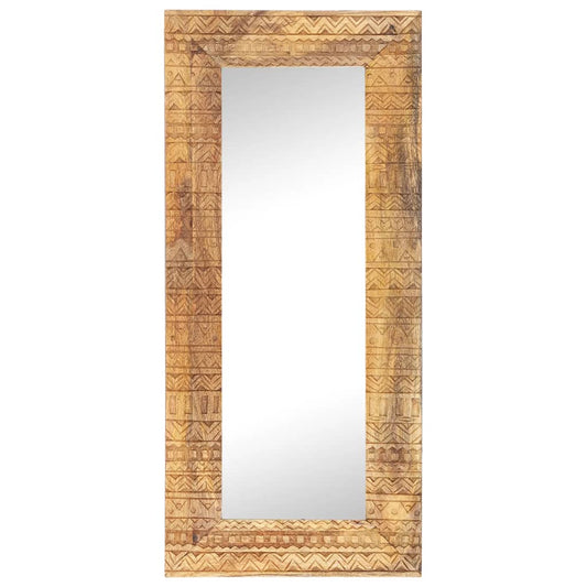 Hand-Carved Mirror Solid Mango Wood