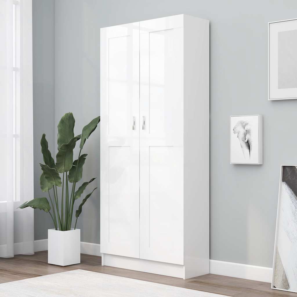 Book Cabinet White 82.5x30.5x185.5 cm Engineered Wood