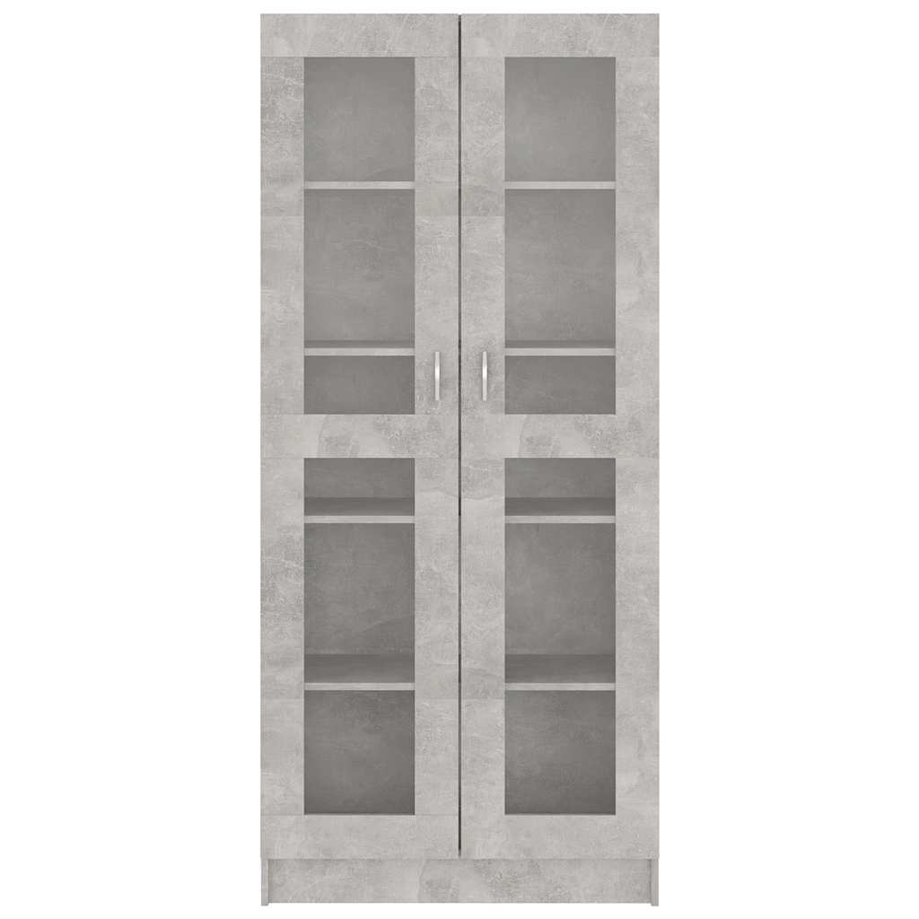 Vitrine Cabinet Concrete Grey 82.5x30.5x185.5 cm Engineered Wood