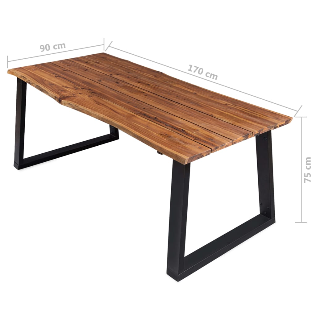 Dining Table 170x90x75 cm Solid Acacia Wood