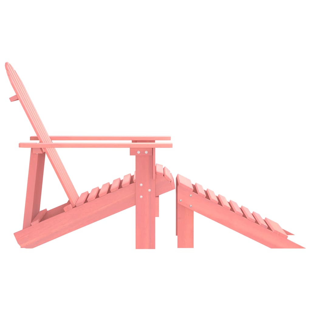 Garden Adirondack Chair with Ottoman Solid Fir Wood Pink