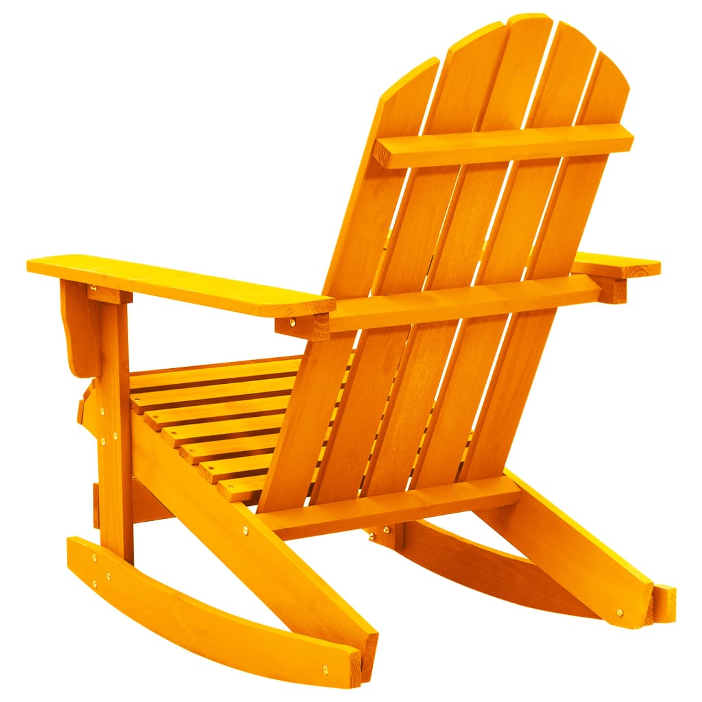 Garden Adirondack Rocking Chair Solid Fir Wood Orange