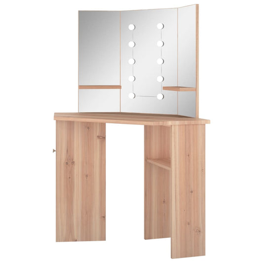 Corner Dressing Table With Led 111X54X141.5 Cm