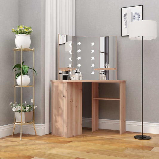 Corner Dressing Table With Led 111X54X141.5 Cm