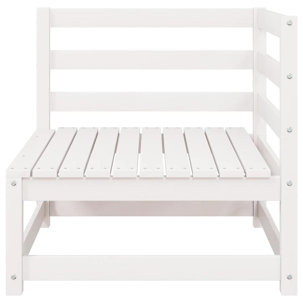 Garden Corner Sofa White Solid Wood Pine