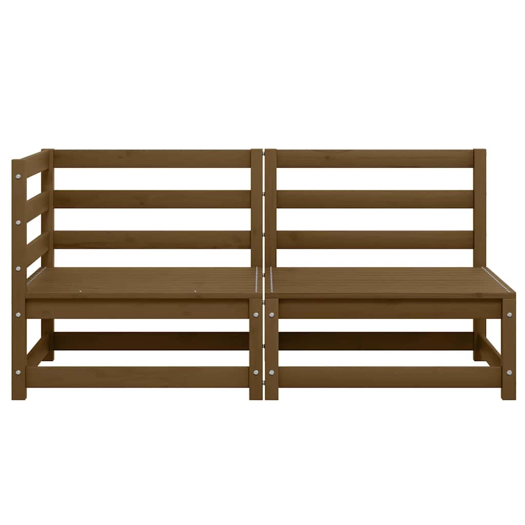 2 Piece Garden Lounge Set Honey Brown Solid Pinewood