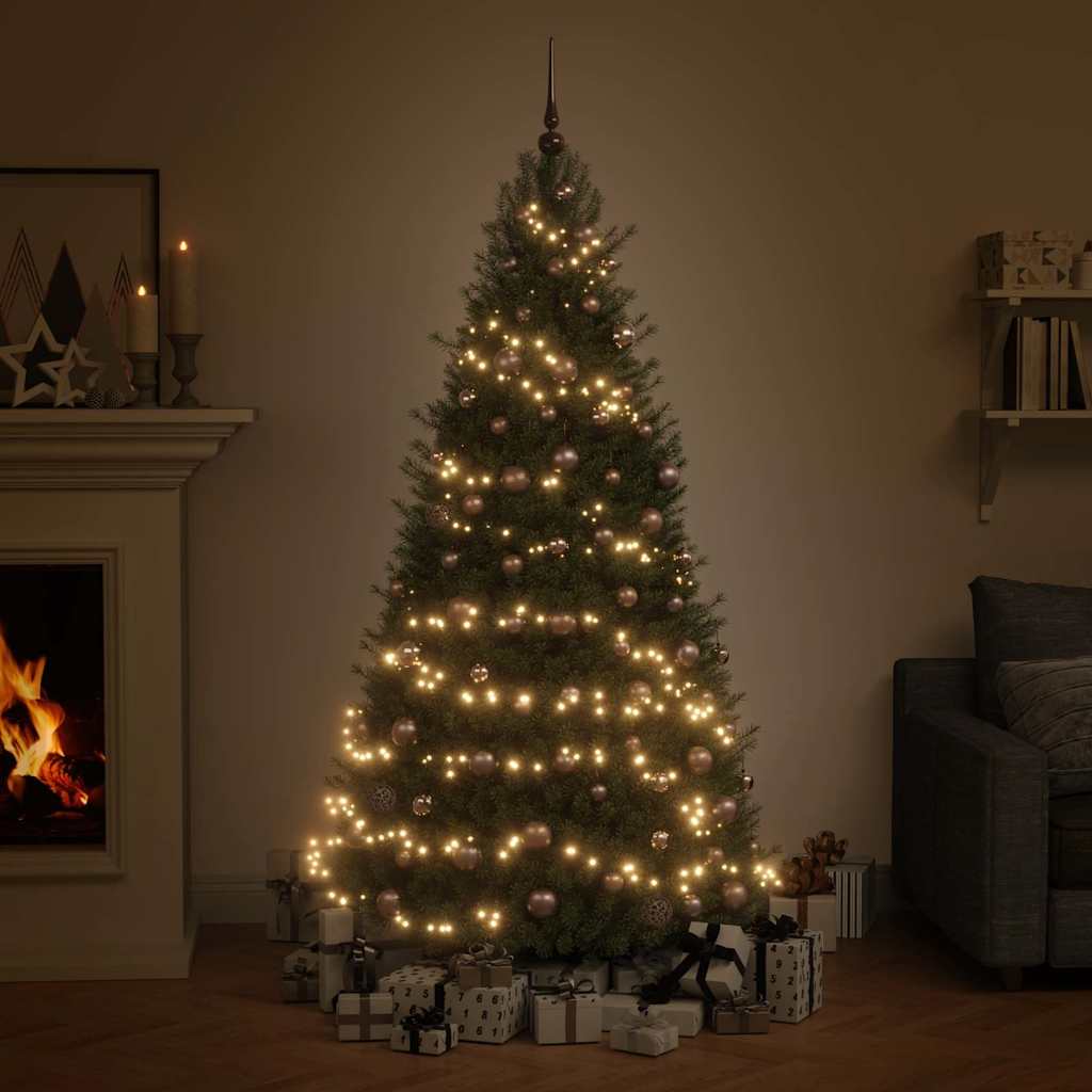 120 Piece Christmas Ball Set with Peak and 300 LEDs Rose Gold