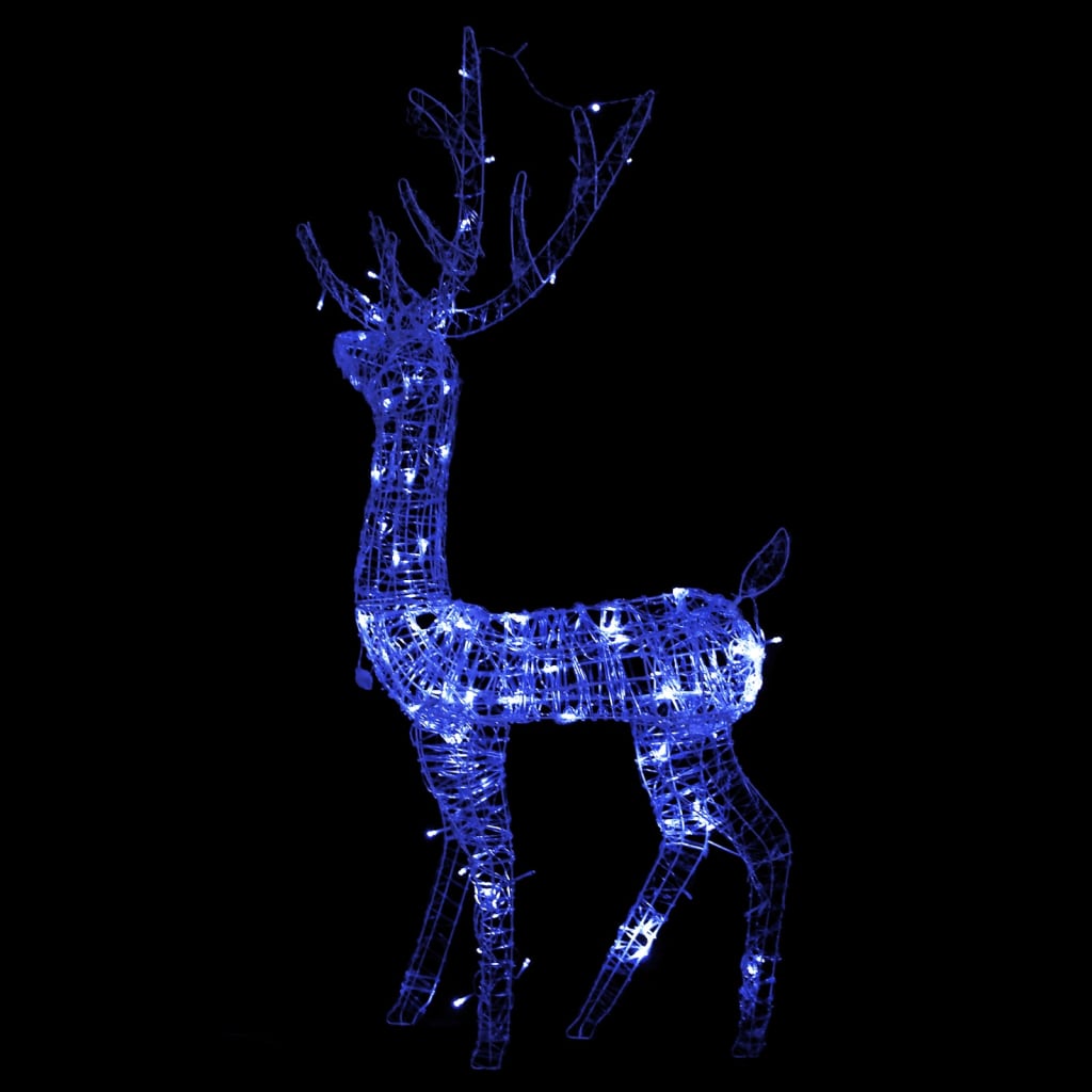 Acrylic Reindeer Christmas Decoration 140 LEDs 120cm Blue