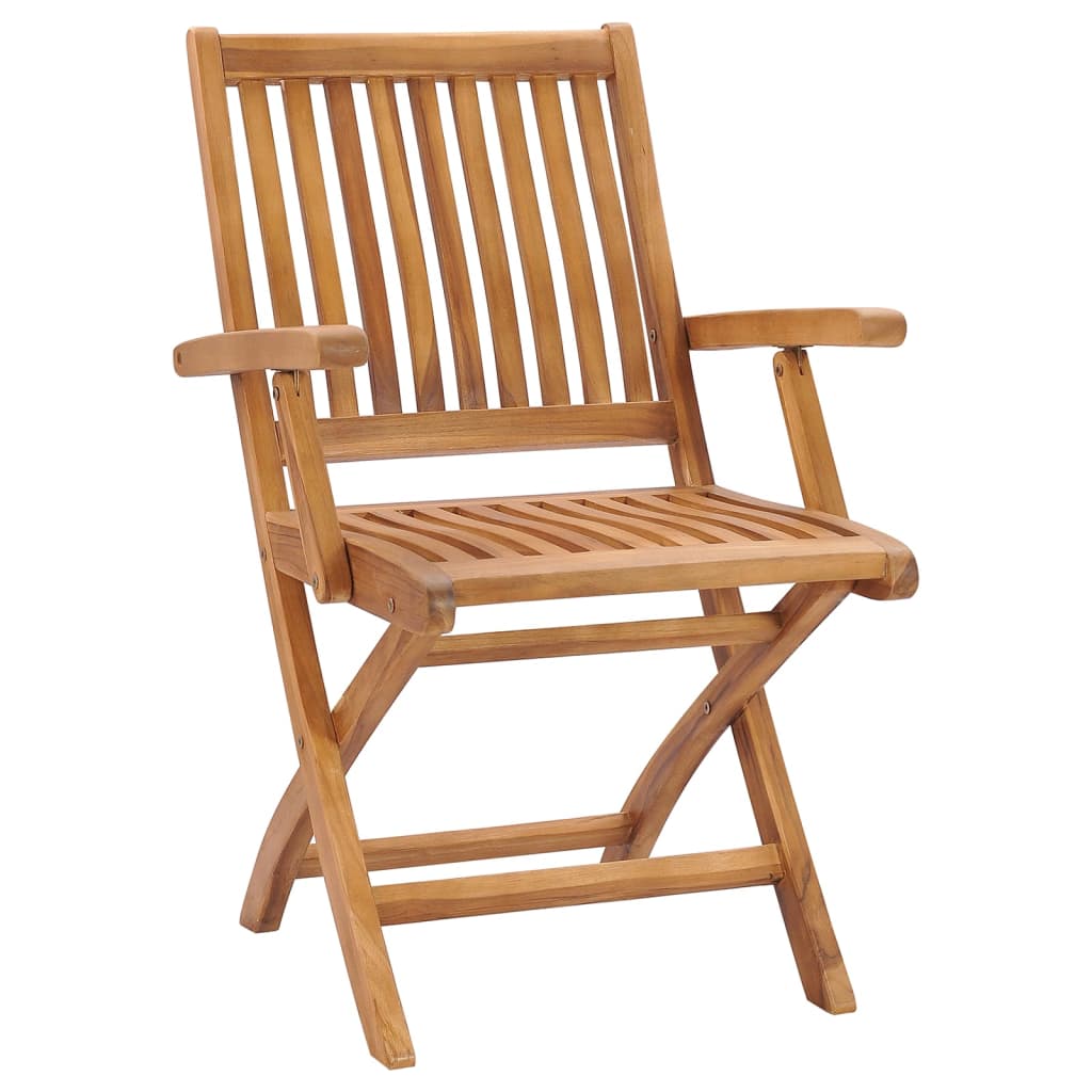 Folding Garden Chairs 8 pcs Solid Teak Wood