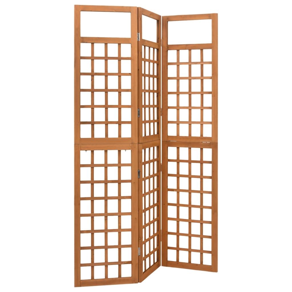 3-Panel Room Divider/Trellis Solid Fir Wood 121x180.5 cm