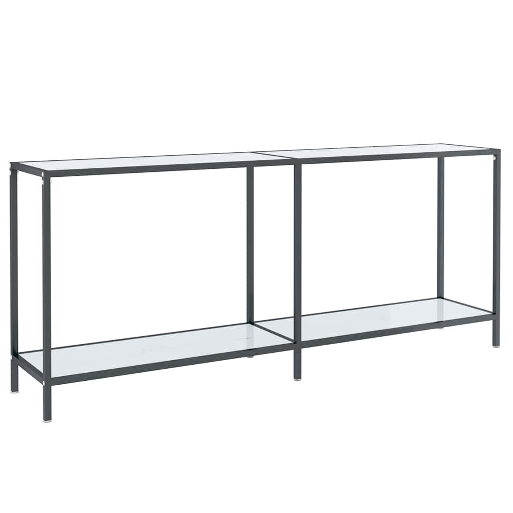 Console Table White 180x35x75.5 cm Tempered Glass