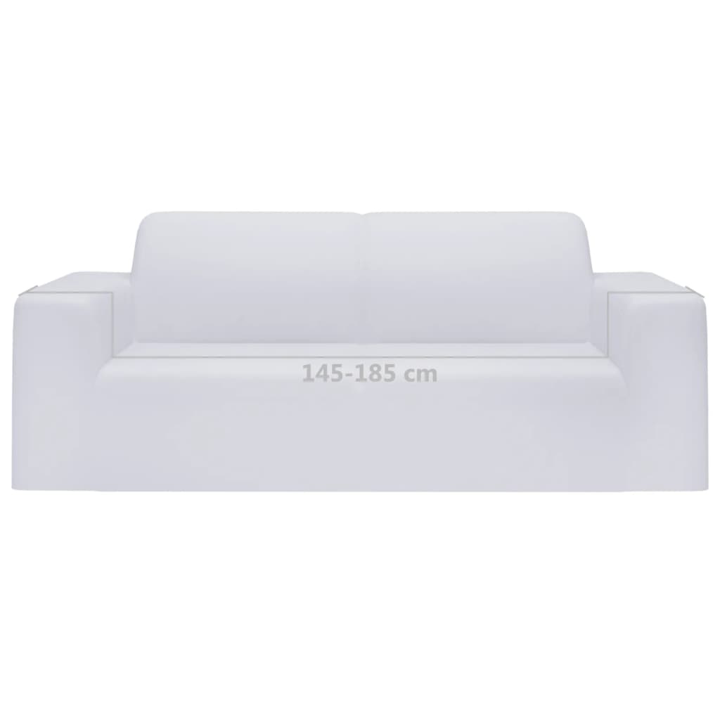 2-Seater Stretch Couch Slipcover White Polyester Jersey