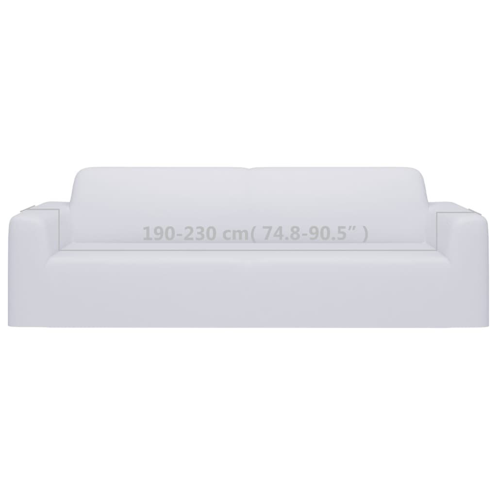 3-Seater Stretch Couch Slipcover White Polyester Jersey