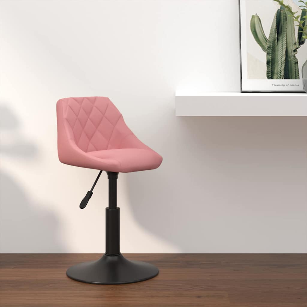 Bar Stool Geometric Pink 46 x 44 x (62.5-77.5) cm Faux leather