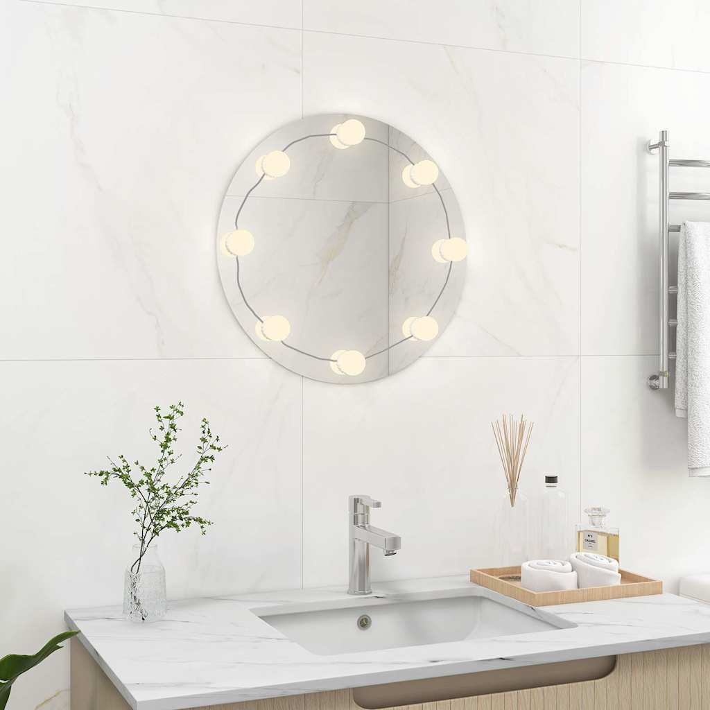 Wall Mirror With Led Lights Round Glass