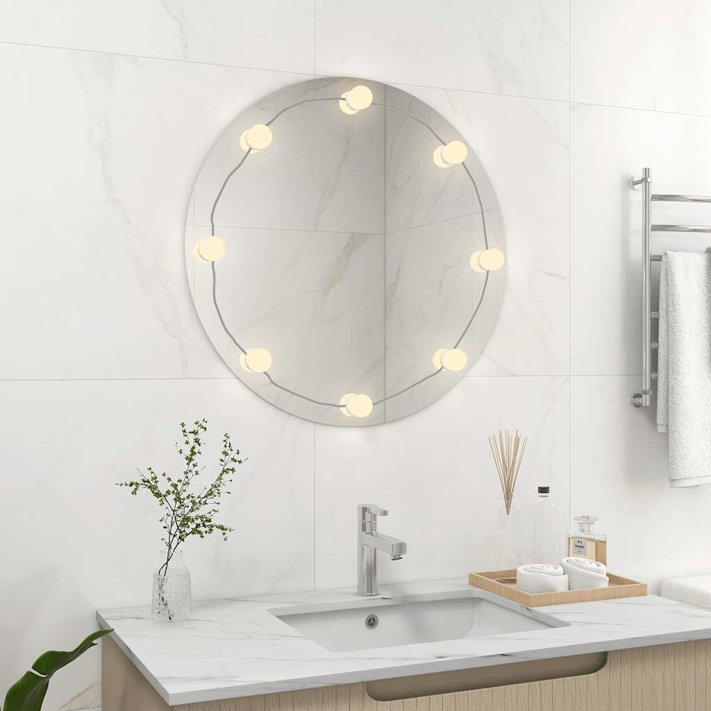 Wall Mirror With Led Lights Round Glass