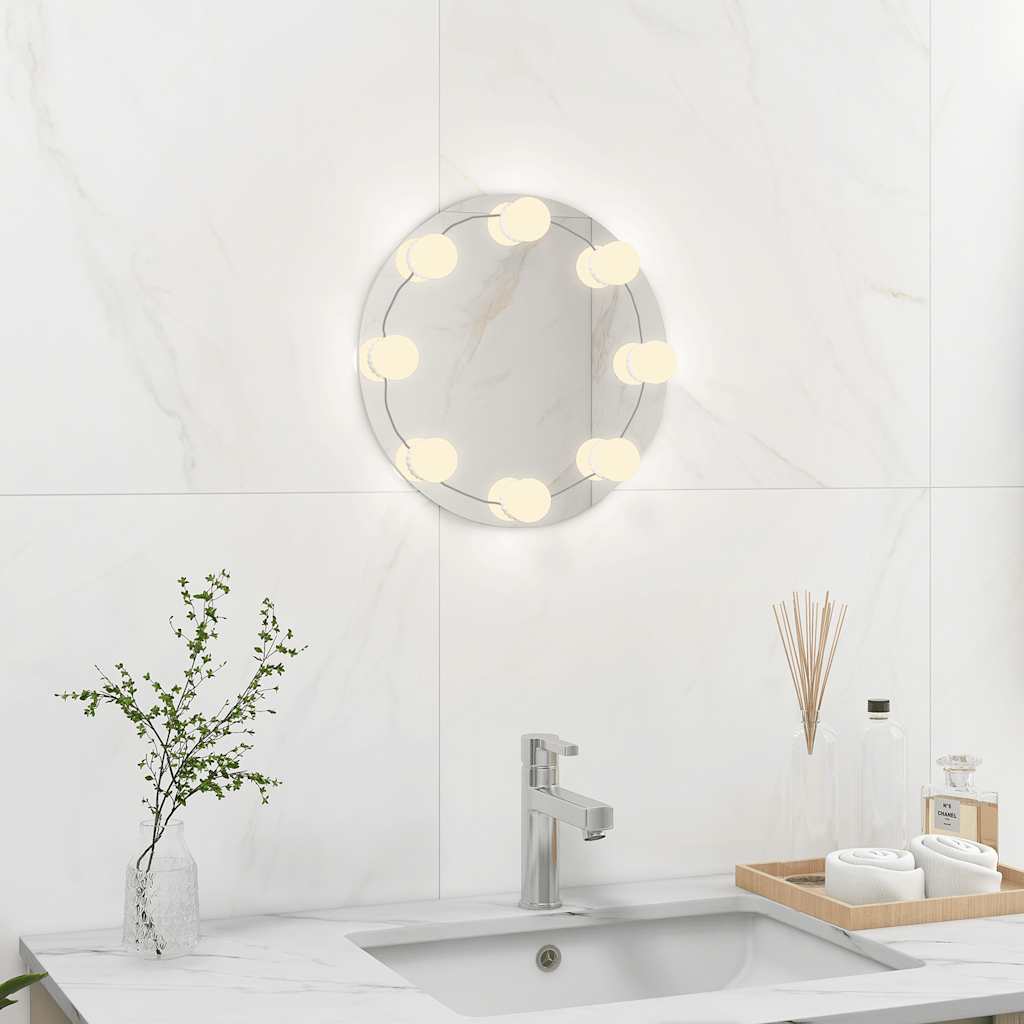Wall Mirror With Led Lights Round Glass