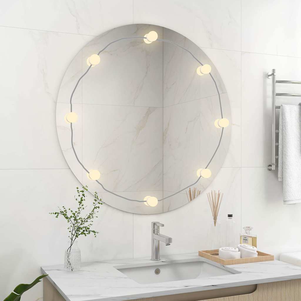 Wall Mirror With Led Lights Round Glass