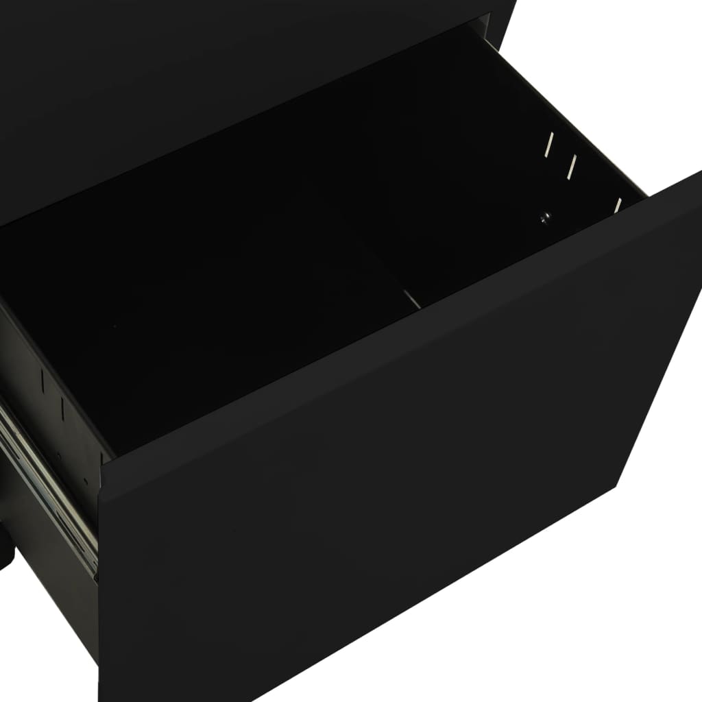 Mobile File Cabinet Black 39x45x67 cm Steel