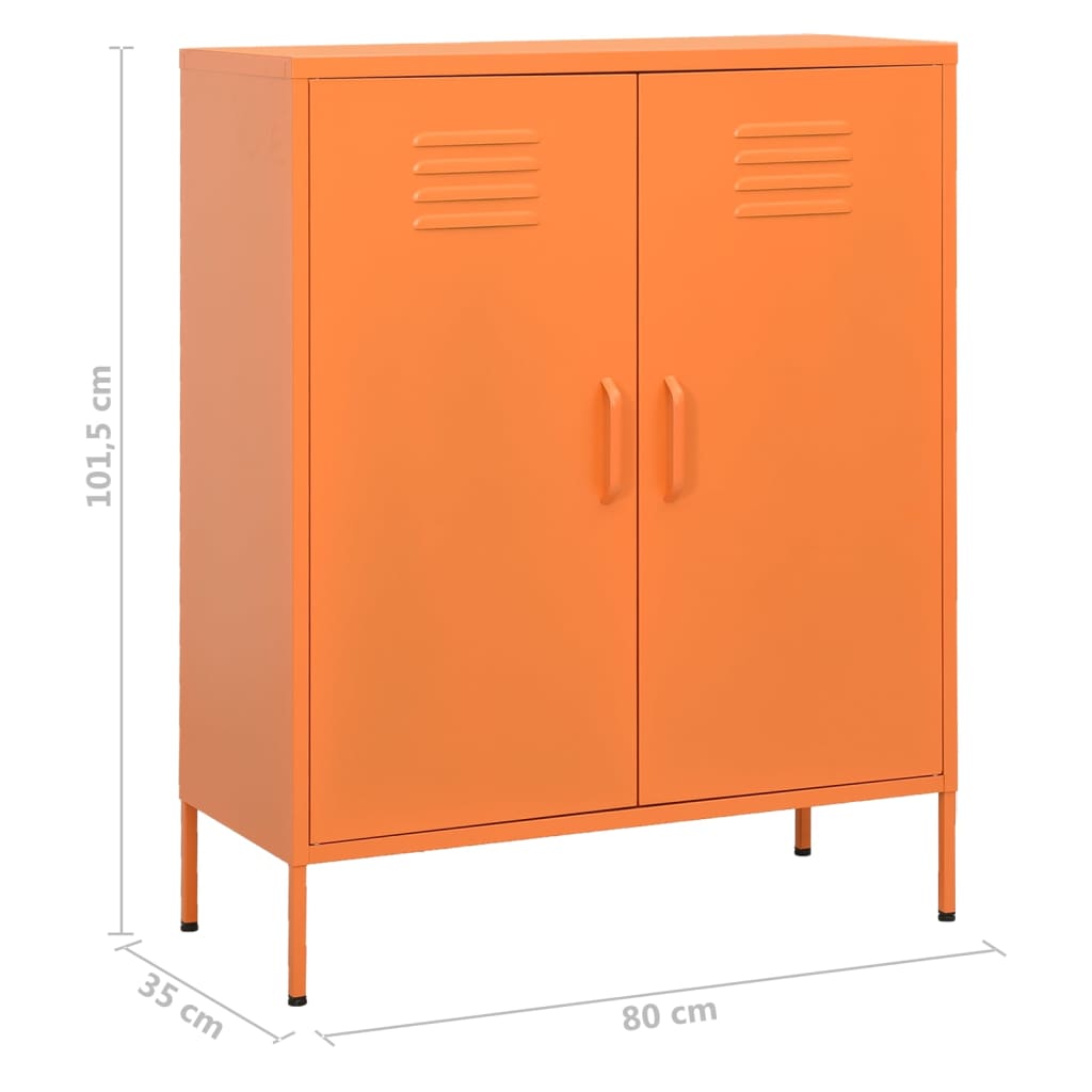 Storage Cabinet Orange 80x35x101.5 cm Steel