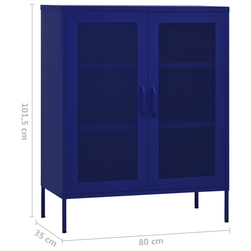Storage Cabinet Navy Blue 80x35x101.5 cm Steel
