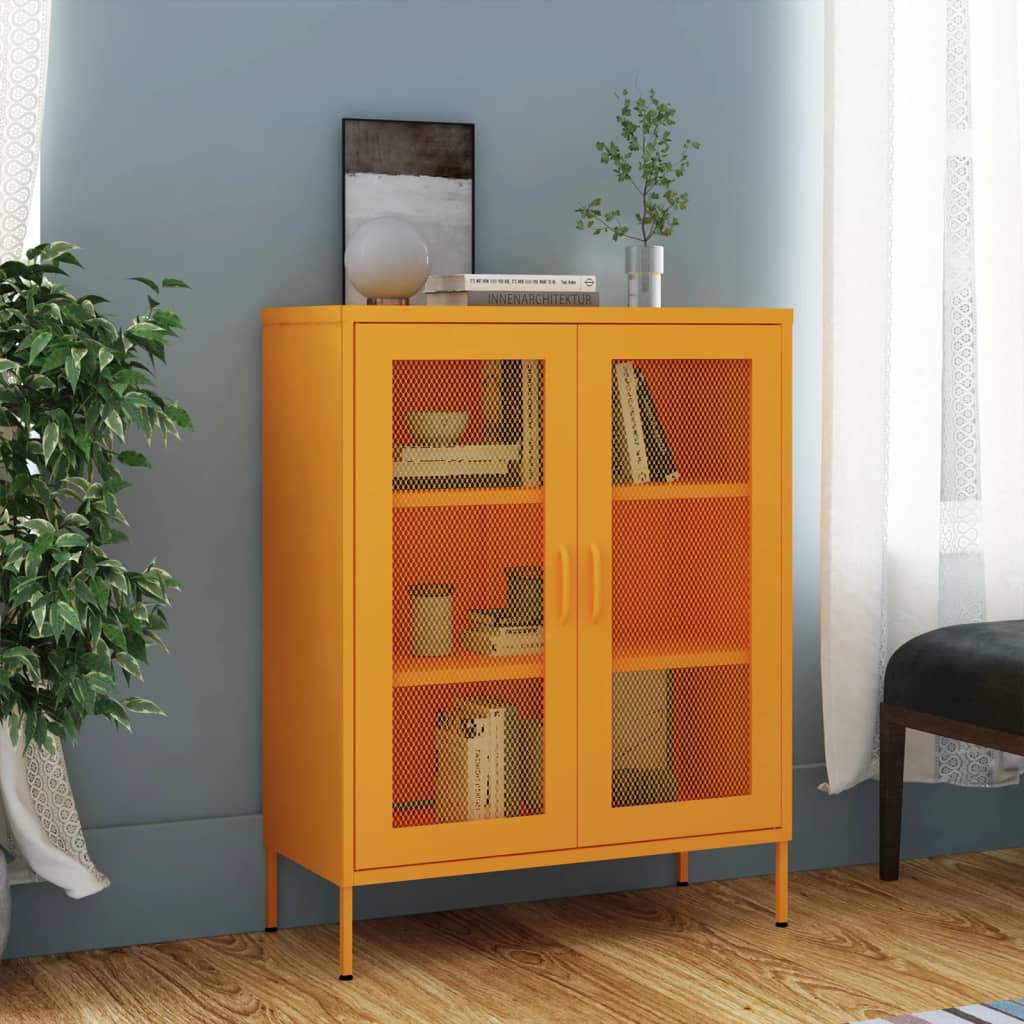 Storage Cabinet Mustard Yellow 80x35x101.5 cm Steel