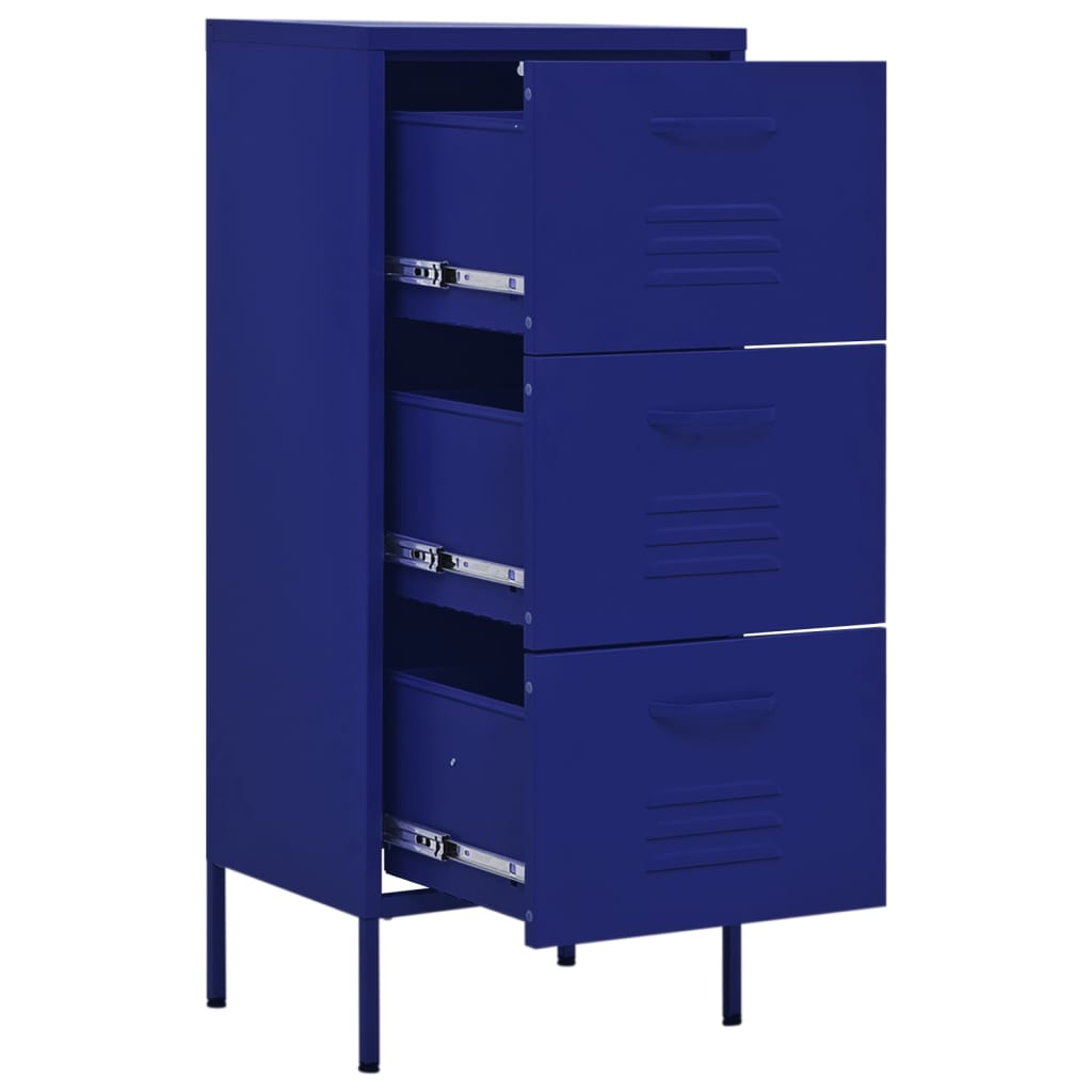 Storage Cabinet Navy Blue 42.5x35x101.5 cm Steel