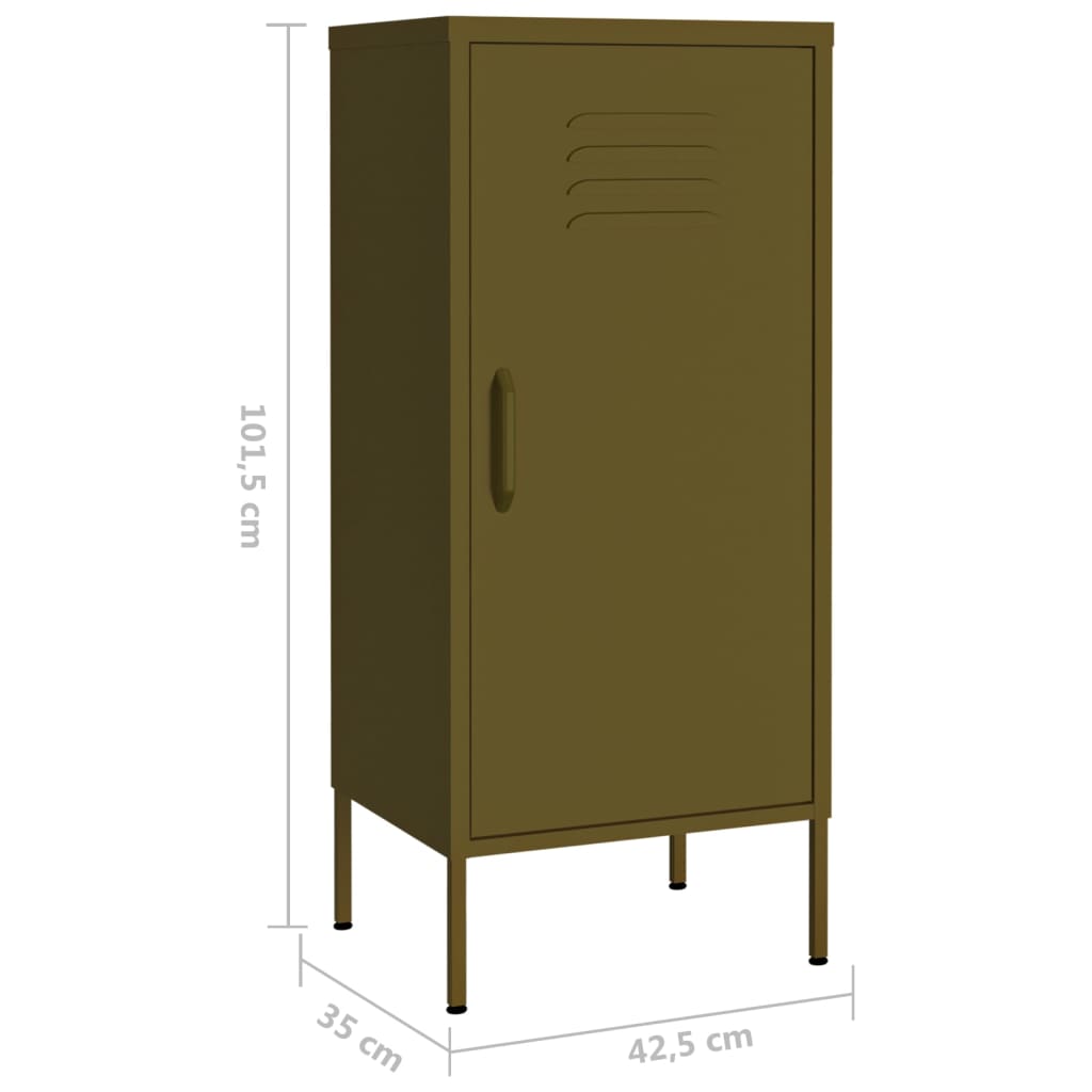 Storage Cabinet Olive Green 42.5x35x101.5 cm Steel