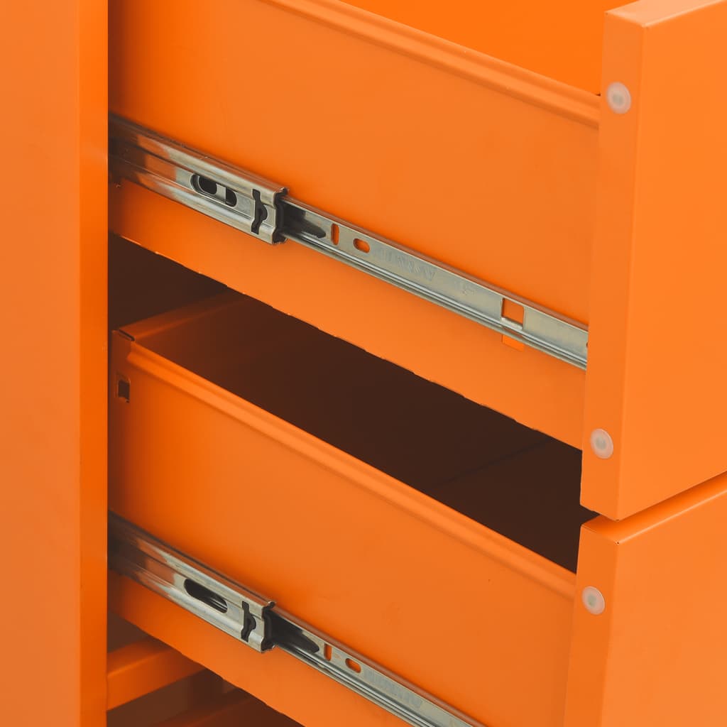 Chest of Drawers Orange 80x35x101.5 cm Steel