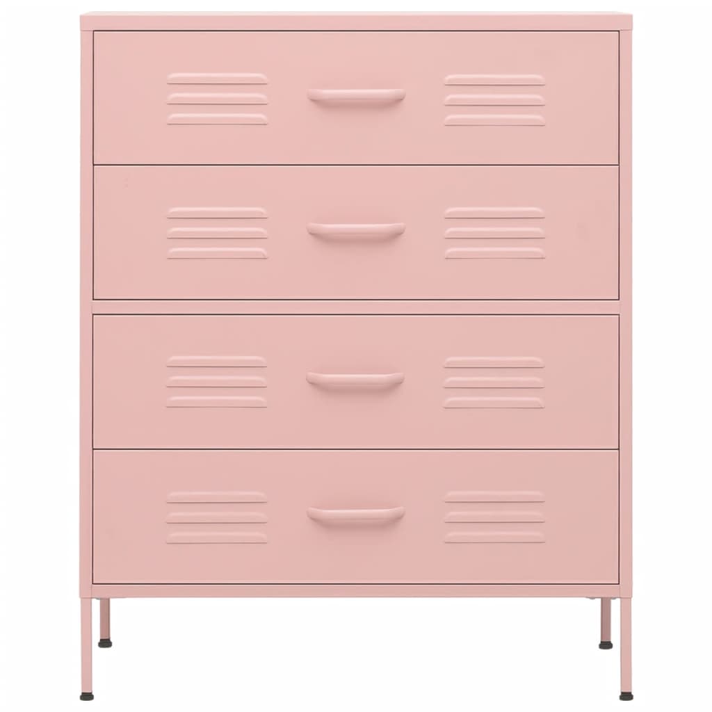 Chest of Drawers Pink 80x35x101.5 cm Steel