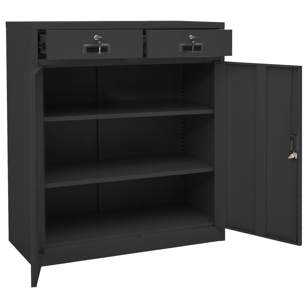 Office Cabinet Anthracite 90x40x102 cm Steel