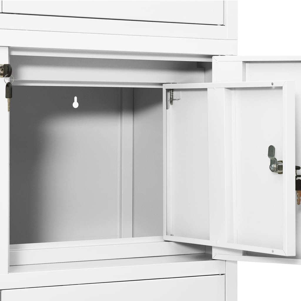 Office Cabinet White 90x40x180 cm Steel
