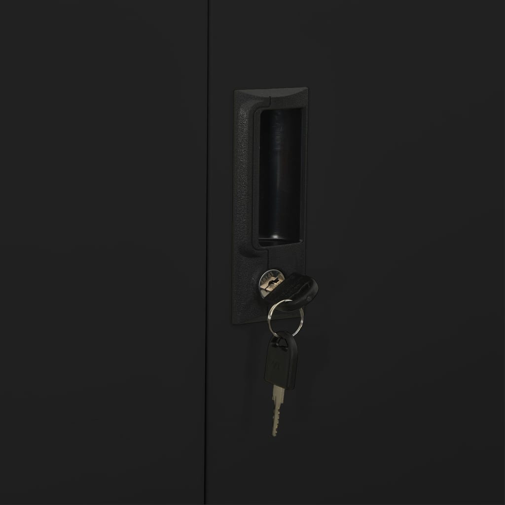 Office Cabinet Black 90x40x180 cm Steel