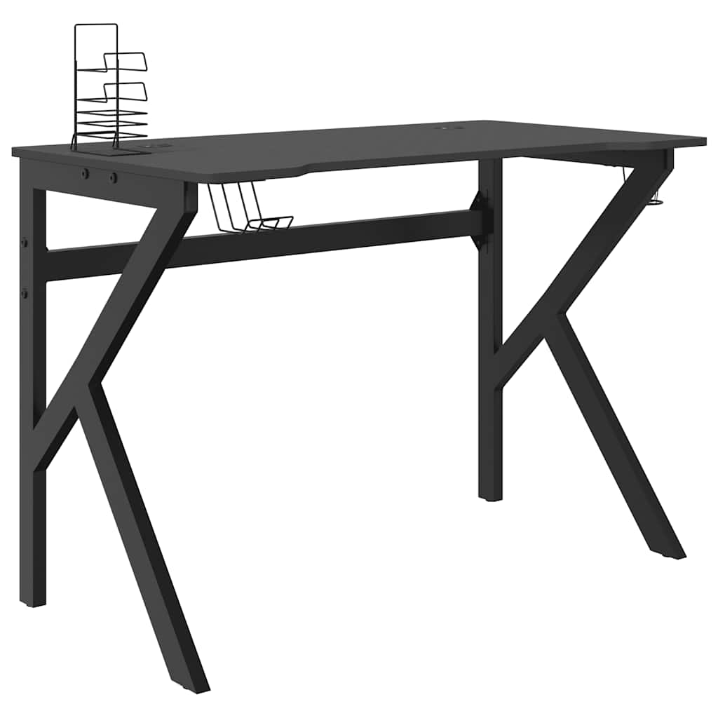 Gaming Desk with K Shape Legs Black 110x60x75 cm